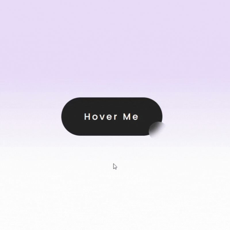 Gif of button with glass morphism overlay hover effect