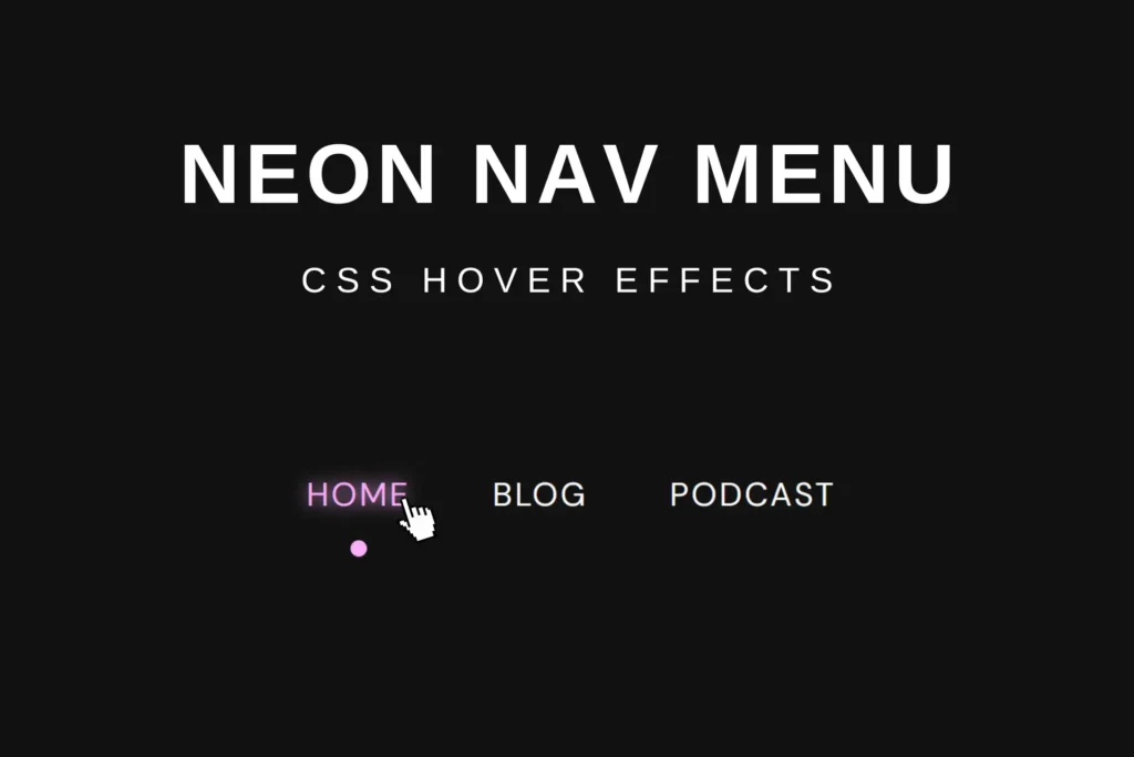 CSS neon nav menu effect image